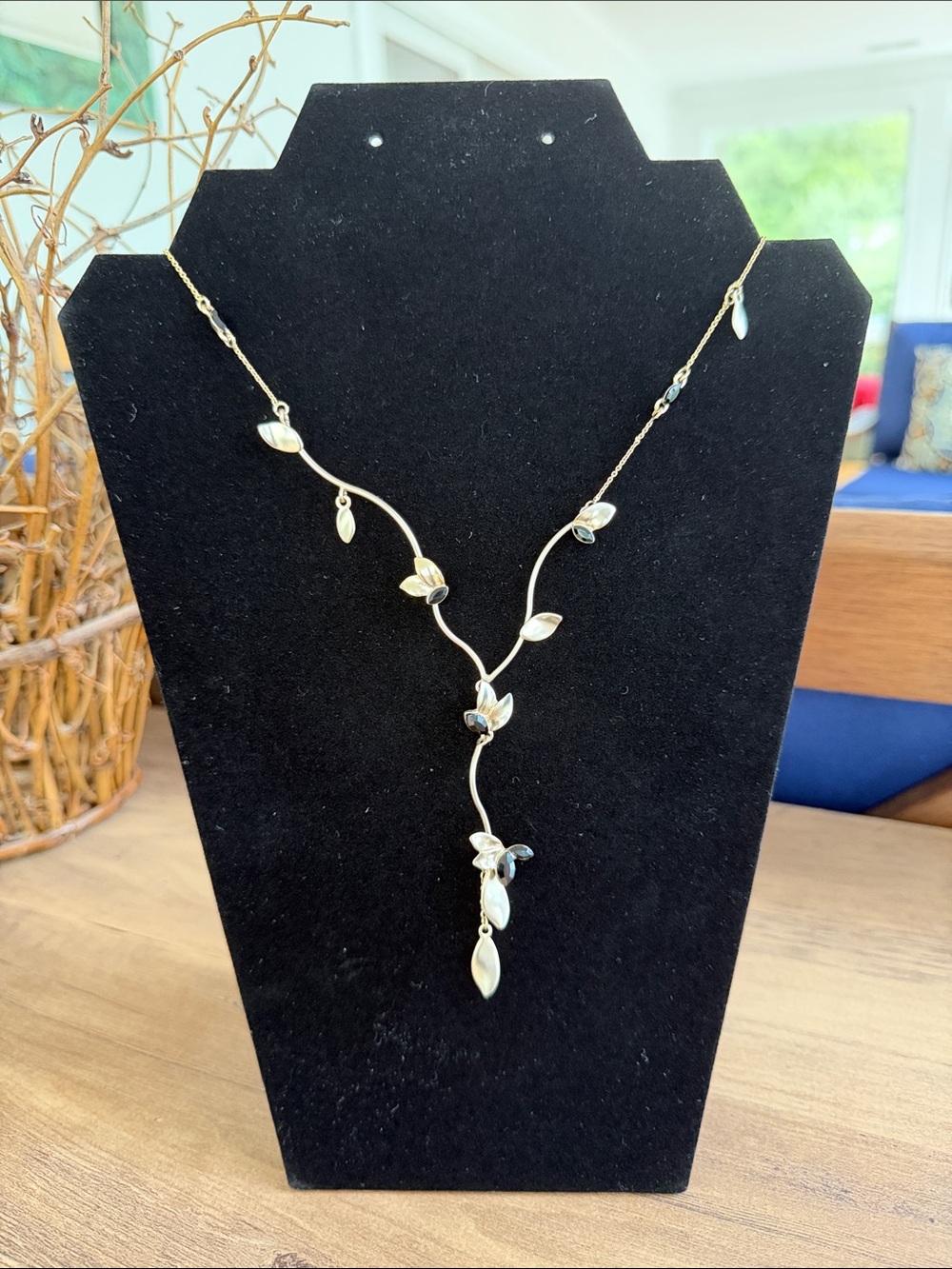 RACHEL Rachel Roy Gold-Tone Leaf Necklace with Black Accents